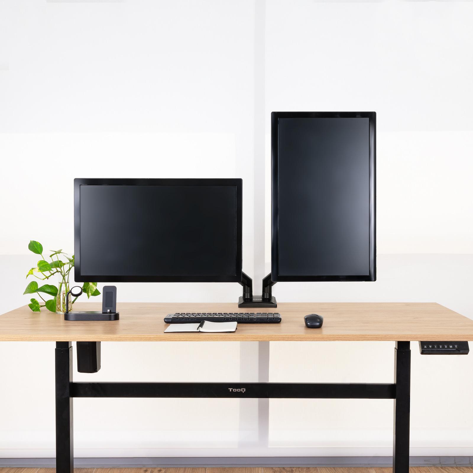 Tooq - Soporte de Mesa Tooq Duplo Tilt e Giratório 13" a 34" Max. 10kg/Monitor Negro