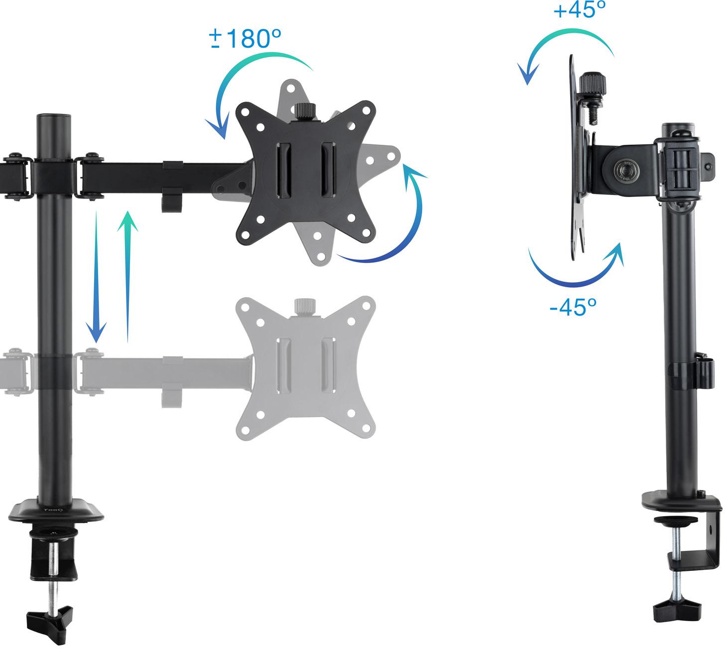 Picture of Picture of Soporte de Mesa Tooq Duplo 17" a 27" Max. 8kg/Monitor Negro