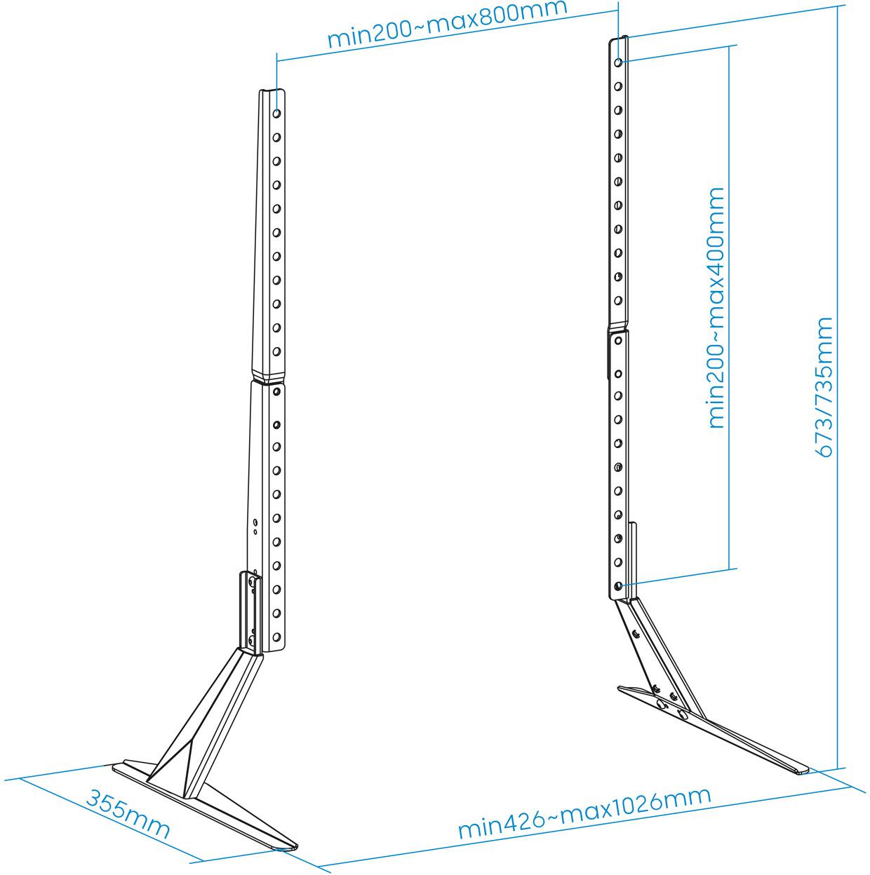 Picture of Picture of Soporte de Mesa Tooq 23" a 75" Max. 40Kg Negro