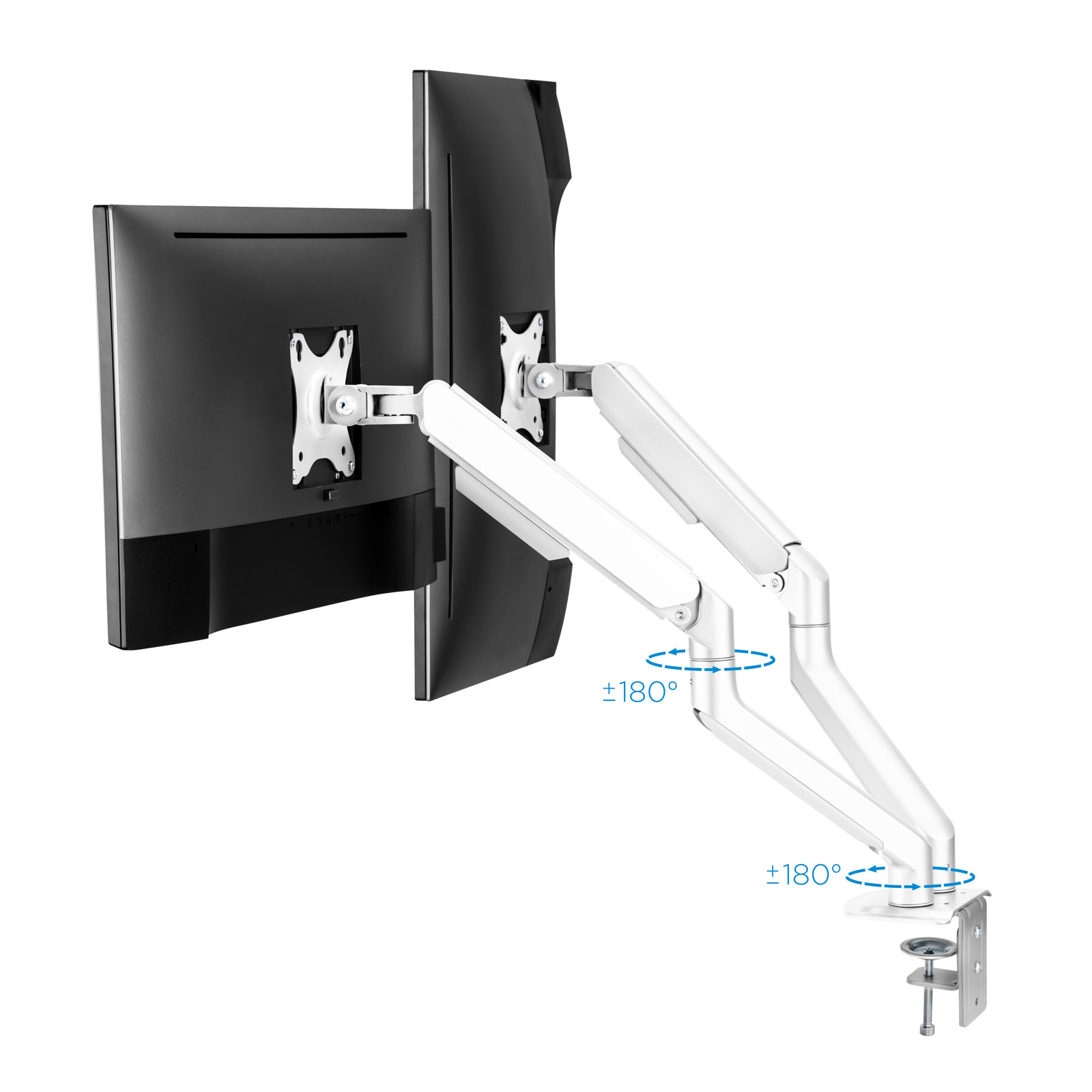 Tooq - Soporte de Mesa Tooq Doble Tilt e GiRatónrio c/mola 17" a 32" Max. 9Kg Blanco
