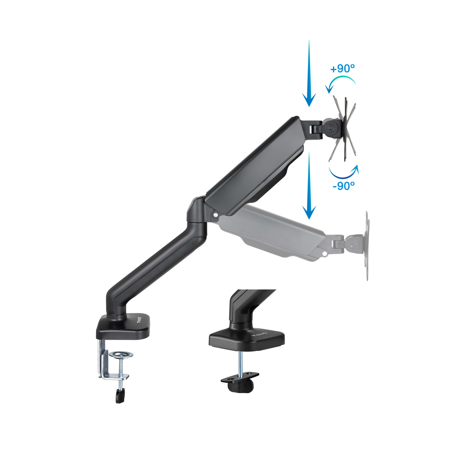 Picture of Picture of Soporte de Mesa con Muelle Tooq 17" a 32" Negro Max 9Kg para Brazo