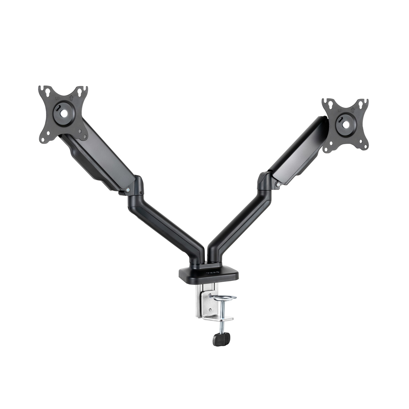 Picture of Picture of Soporte de Mesa Doble Tooq con Resorte 17" a 32" Negro Max 9Kg para Brazo