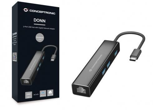 Picture of Picture of HUB USB Conceptronic 4-in-1  3x USB-A 3.0 C/ Adaptador Gigabit