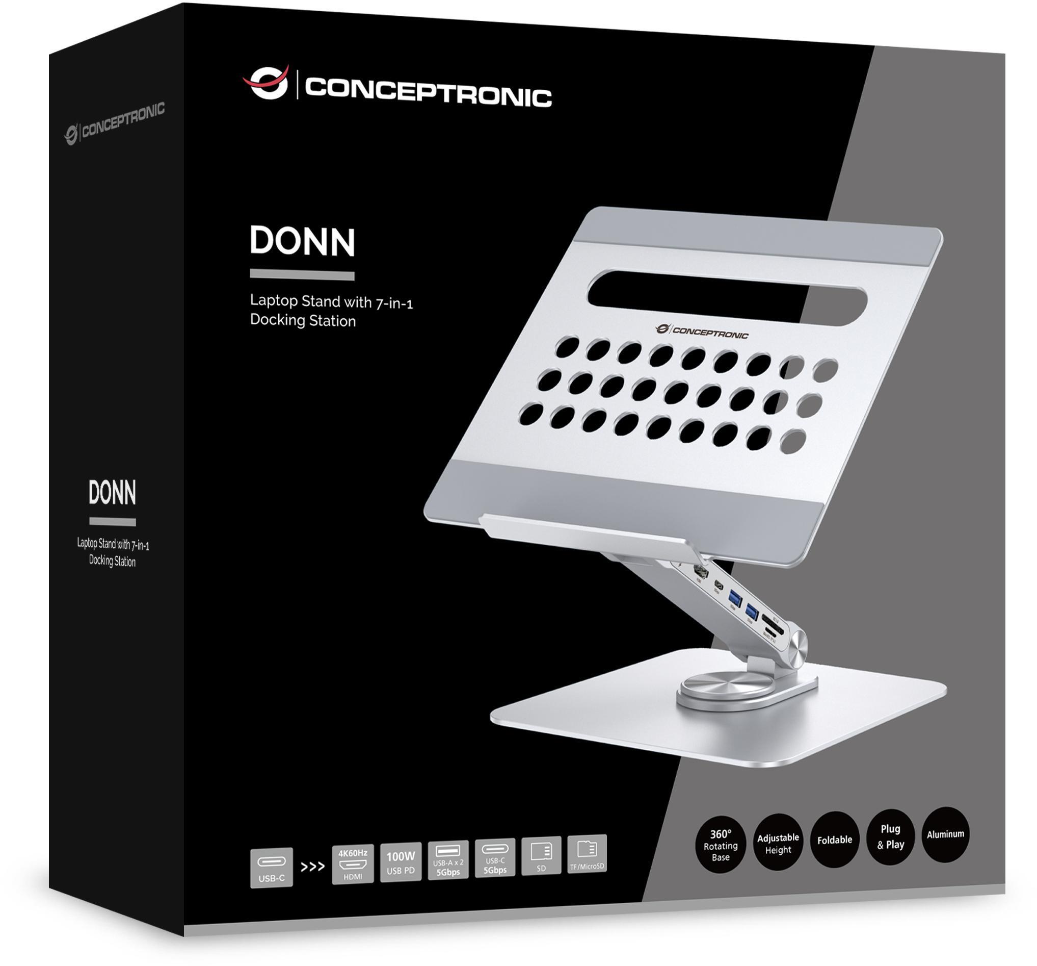 conceptronic - Base Conceptronic 7-in-1 para Portátil USB 3.2 Gen 1 Docking Sation