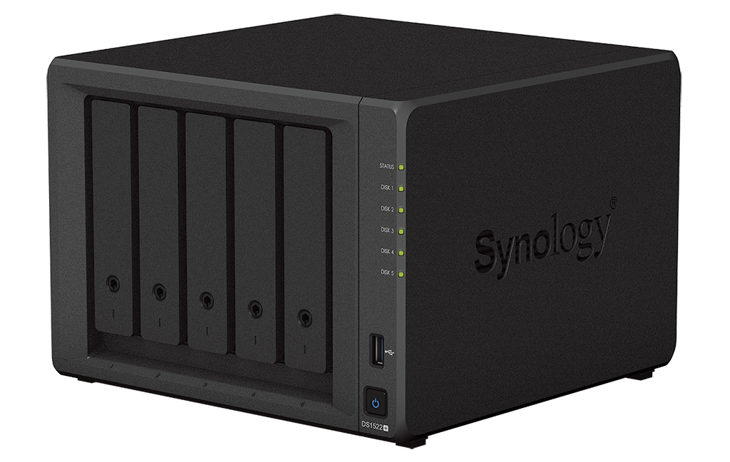 Synology - NAS Synology Disk Station DS1522+ - 5 Baías - 2.6GHz-3.1GHz 2-core - 8GB RAM