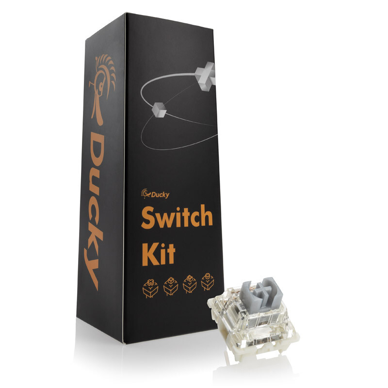 Ducky - Pack 110 Switches Ducky Gateron G Pro Silver, Mecánicos, 3-Pin, Linear, MX-Stem, 45g