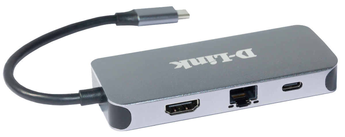 Picture of Picture of HUB USB D-Link USB-C Macho > 3 x USB 3.0 (SS) + 1 x HDMI (4K Ready) + 1 x USB-C (Thunderbolt 3) (PD60W) + 1 x RJ45