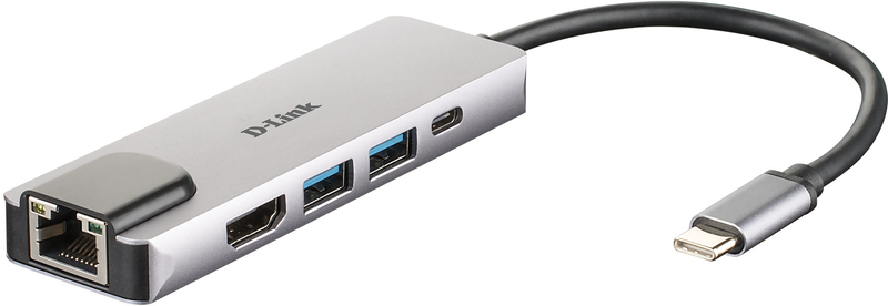 Picture of Picture of HUB USB D-Link USB-C Macho para 2 x USB 3.0 Tipo A Hemea + 1 x HDMI + 1 Ethernet Gigabit + 1 x USB-C (até 60W)