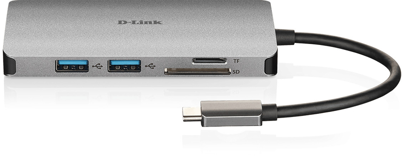 Picture of Picture of HUB USB D-Link USB-C Macho para 3 x USB 3.0 Tipo A Hemea + 1 x HDMI + Leitor Tarjetas (Micro SD + SD) + 1 x USB-C (até 100W)