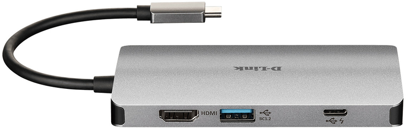 D-Link - HUB USB D-Link USB-C Macho para 3 x USB 3.0 Tipo A Hemea + 1 x HDMI + Leitor Tarjetas (Micro SD + SD) + 1 x USB-C (até 100W)