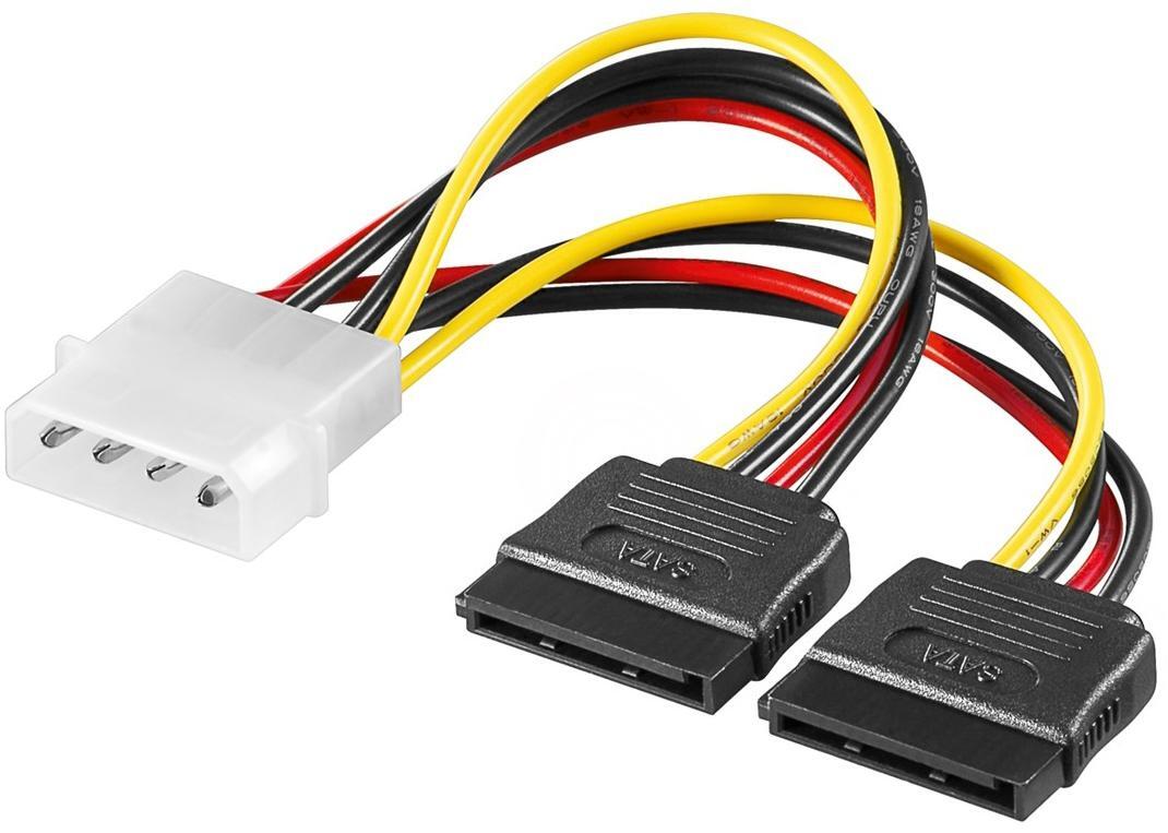 Ewent - Cable de Alimentacion Molex Ewent EC1500 5.25" Macho para 2x SATA 0.13m