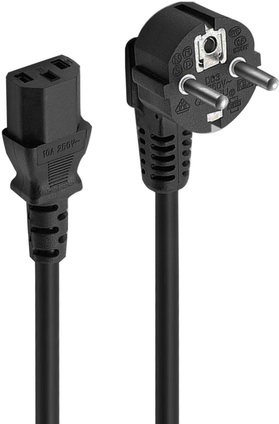 Picture of Picture of Cable de Alimentacion Ewent EC1901 Shuko Plug > IEC, Angled 90°, 3m Negro