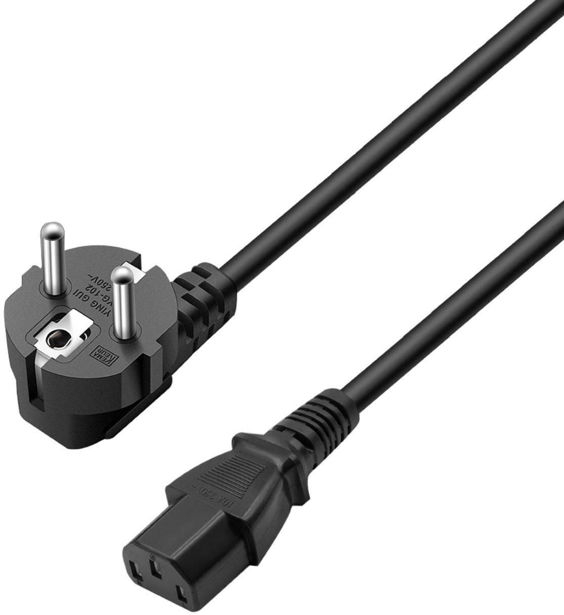 Picture of Picture of Cable de Alimentacion Ewent EC1901 Shuko Plug > IEC, Angled 90°, 3m Negro