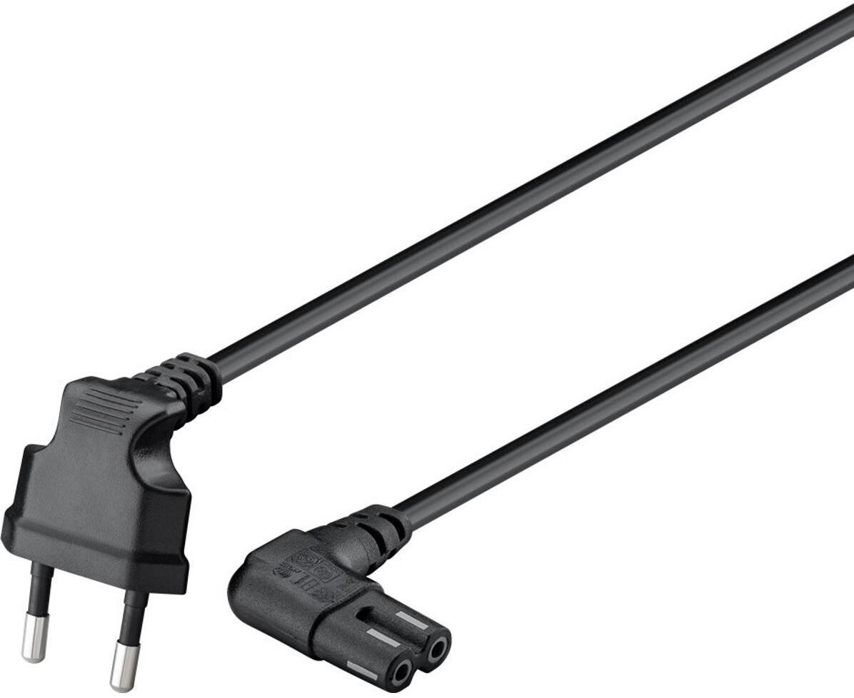 Ewent - Cable de Alimentacion Ewent EC1917 2 Pinos Schuko para IEC C7 90° 1.8m Negro