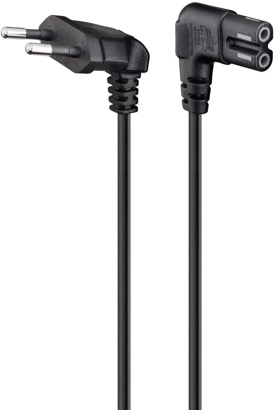 Picture of Picture of Cable de Alimentacion Ewent EC1917 2 Pinos Schuko para IEC C7 90° 1.8m Negro