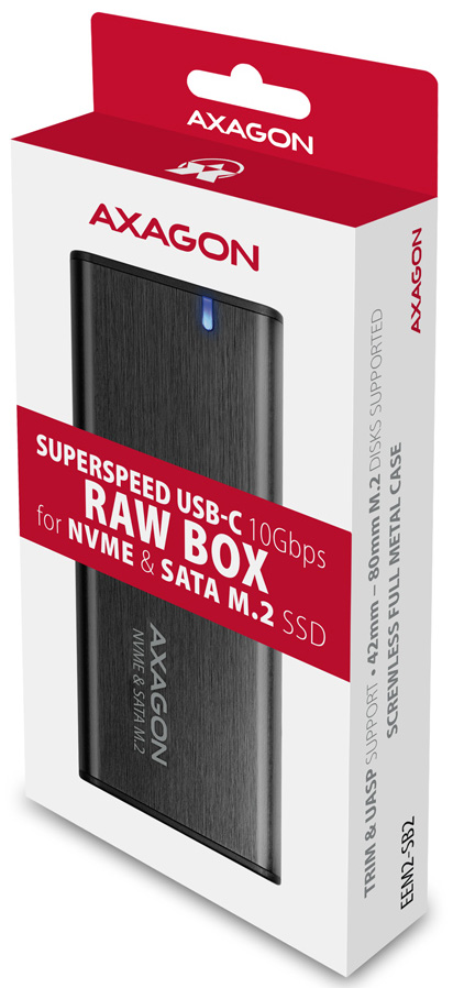 AXAGON - Caja Externa AXAGON EEM2-SB2 USB-C 3.2 Gen 2, SSD M.2 - Negro