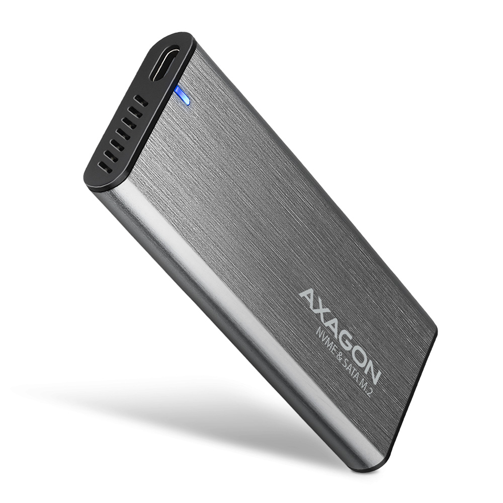 Picture of Picture of Caja Externa AXAGON EEM2-SG2 RAW BOX para SSDs M.2 USB-C 3.2 Gen 2 Silver
