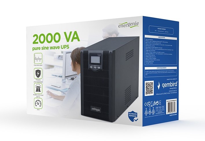gembird - UPS Gembird EG-UPS-PS2000-01 2000VA IEC/USB Negro