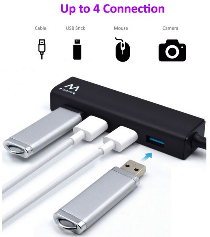 Ewent - Hub USB Ewent 4 Portas USB 3.1 Gen 1 - C/ Alimentación