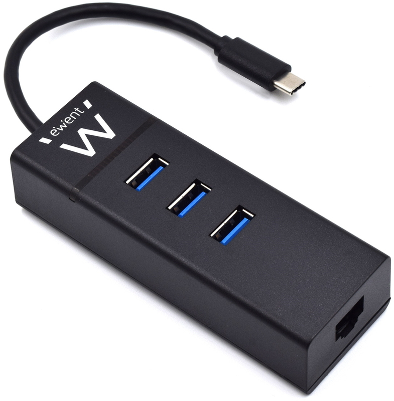 Picture of Picture of Hub USB Ewent 3 Portas USB 3.1 Gen 1 Type C + 1 Porta RJ45 Gigabit