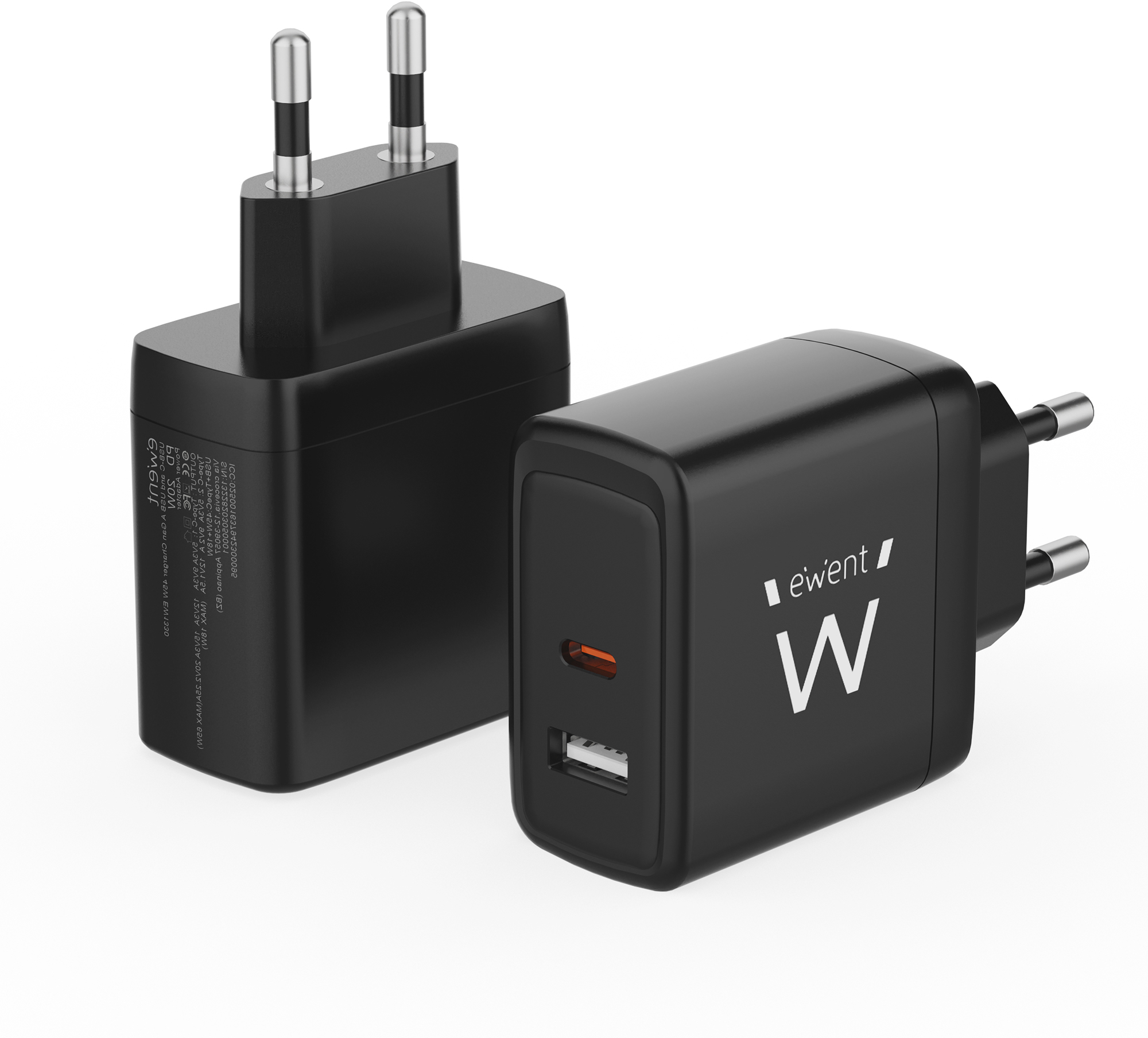 Picture of Picture of Cargador Ewent EW1330 USB-C/USB-A GaN Fast Charger 65W Negro