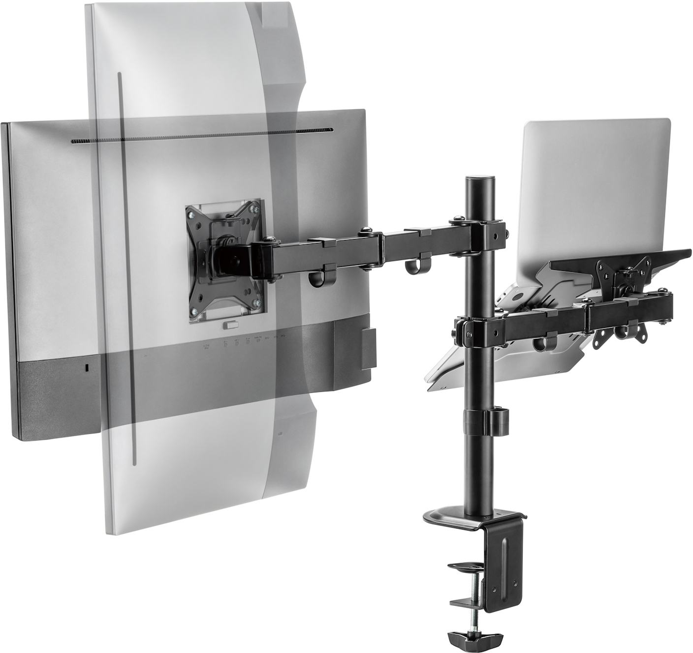 Ewent - Soporte de Monitor + Portátil Ewent EW1519 Desk Mounting 13" - 32" Articulado Negro