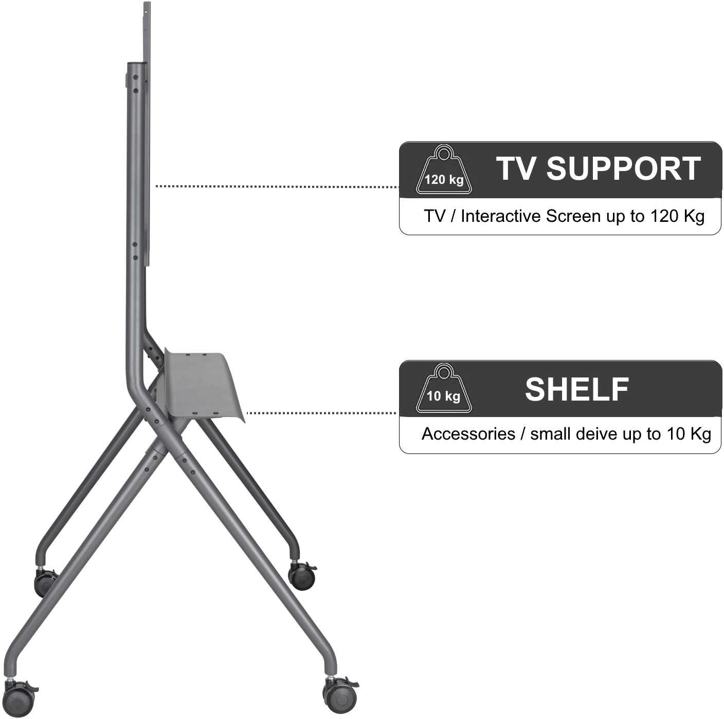 Ewent - Soporte Móvil Ewent EW1542 TV Mounting Bracket XL 50" - 86"