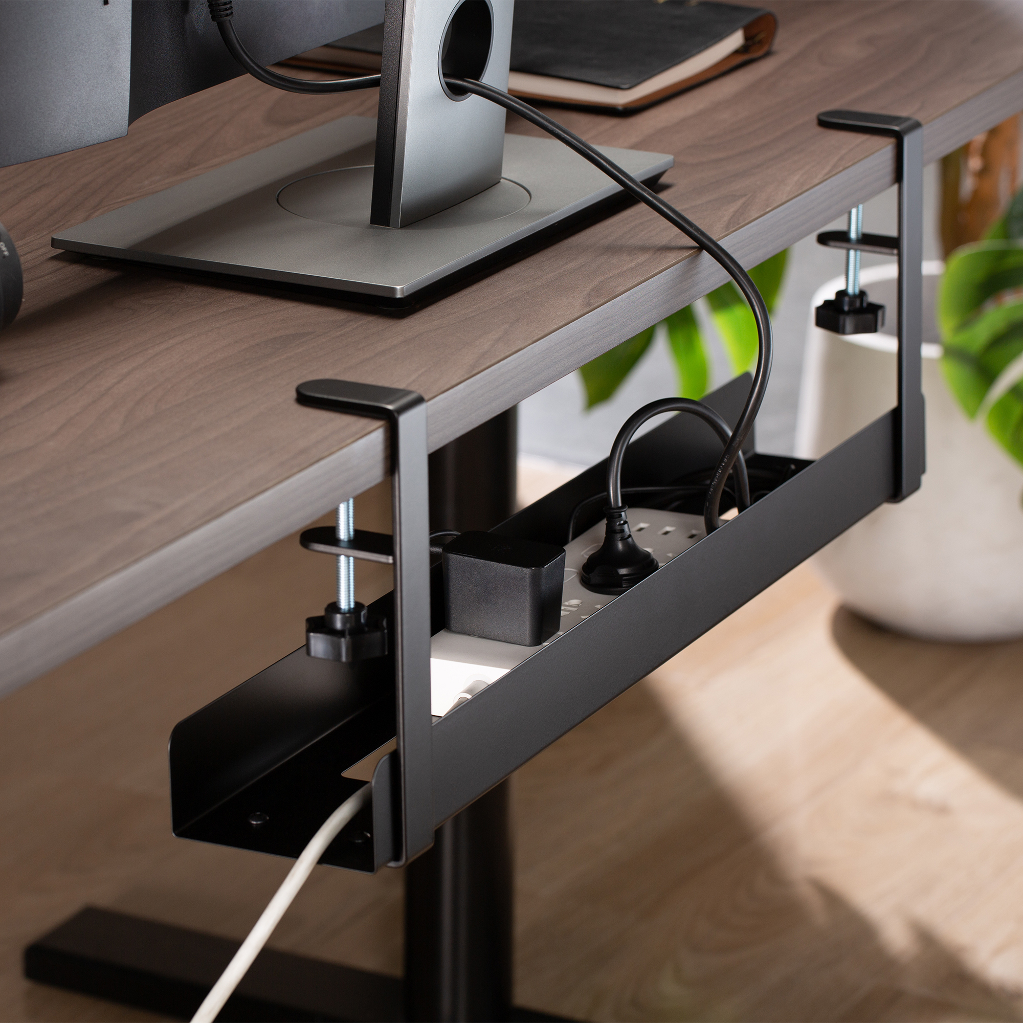 Ewent - Soporte para Cables Ewent EW1548 Clamp-On Under Desk Negro