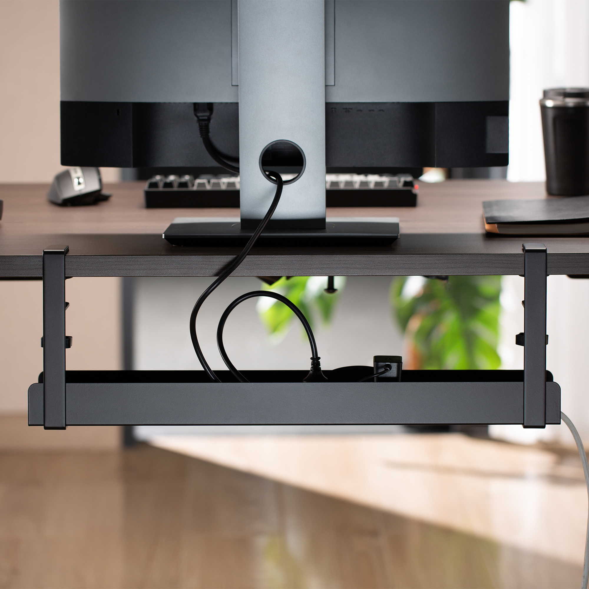 Ewent - Soporte para Cables Ewent EW1548 Clamp-On Under Desk Negro