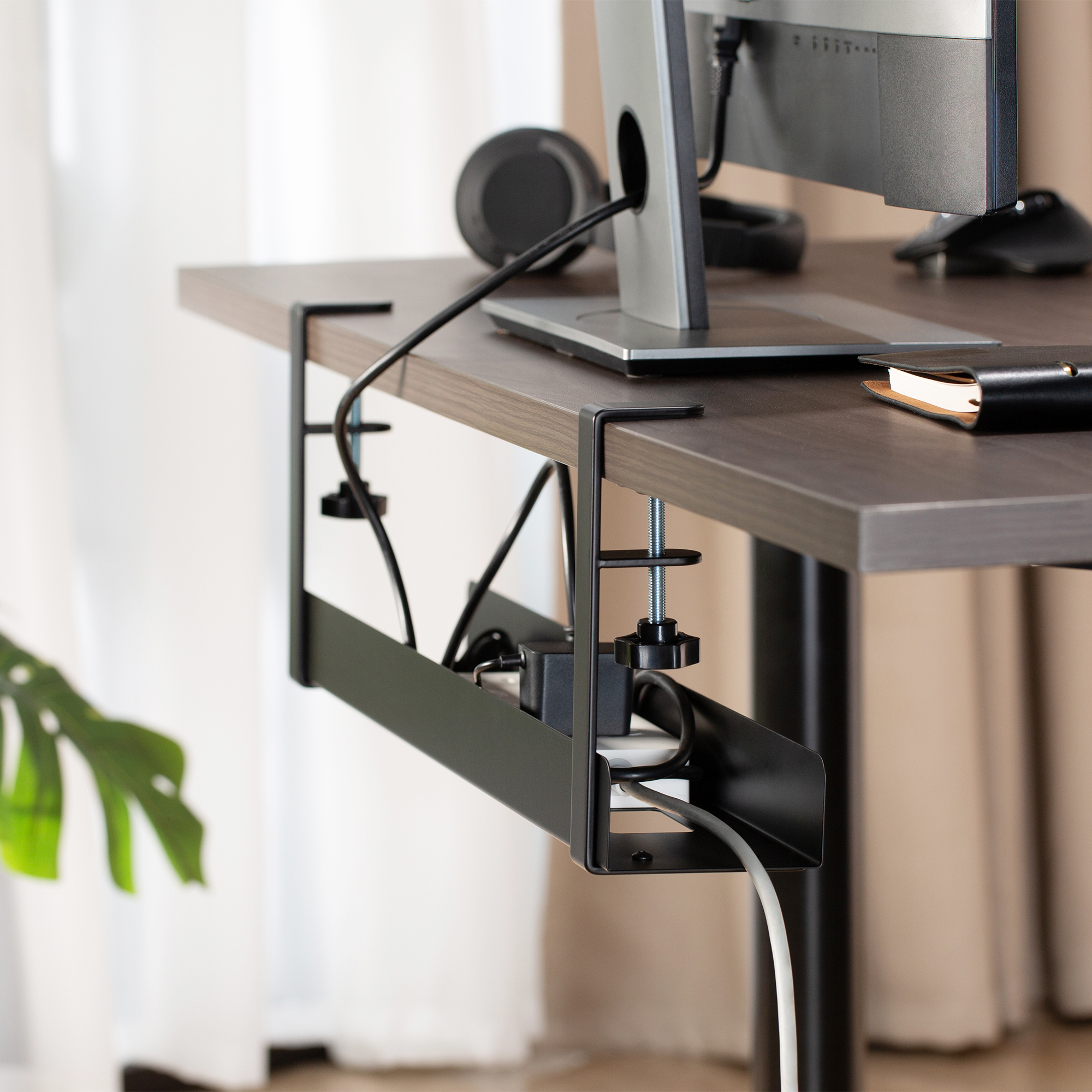 Ewent - Soporte para Cables Ewent EW1548 Clamp-On Under Desk Negro