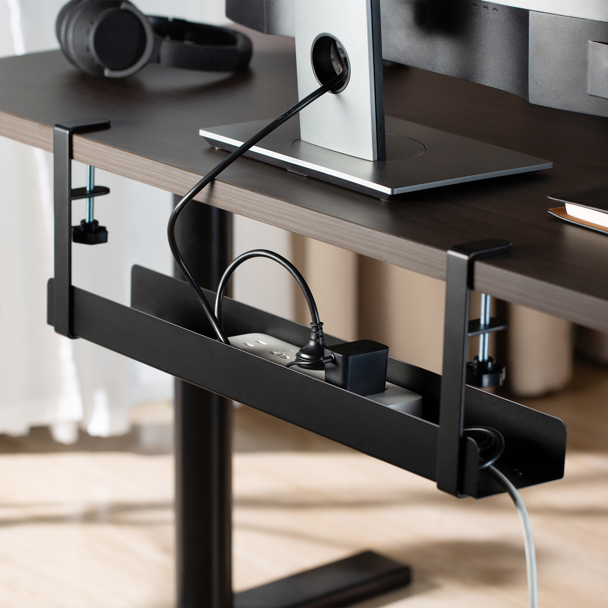 Ewent - Soporte para Cables Ewent EW1548 Clamp-On Under Desk Negro