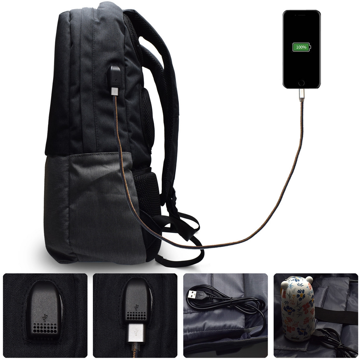 Picture of Picture of Mochila Ewent EW2529 Urban Notebook Backpack 17.3" Preta c/ Outlet USB