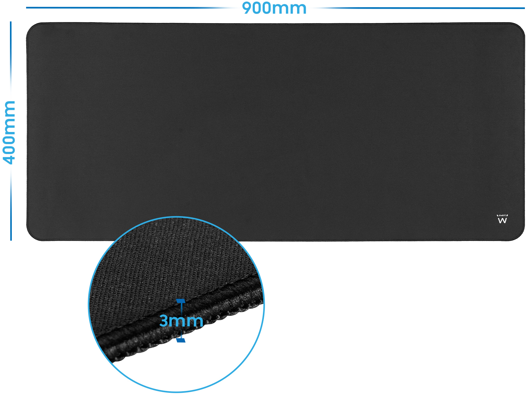 Ewent - Alfombrilla de Ratón (Mousepad) Ewent EW3182 Gaming XXL Negro