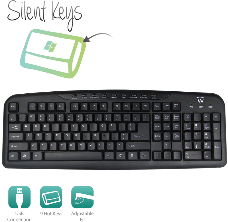 Picture of Picture of Teclado Ewent Multimédia USB PT Negro