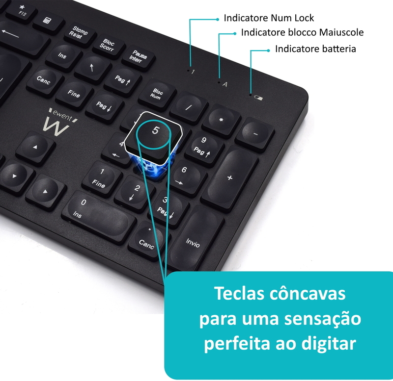 Picture of Picture of Teclado + Ratón Ewent Wireless PT Black