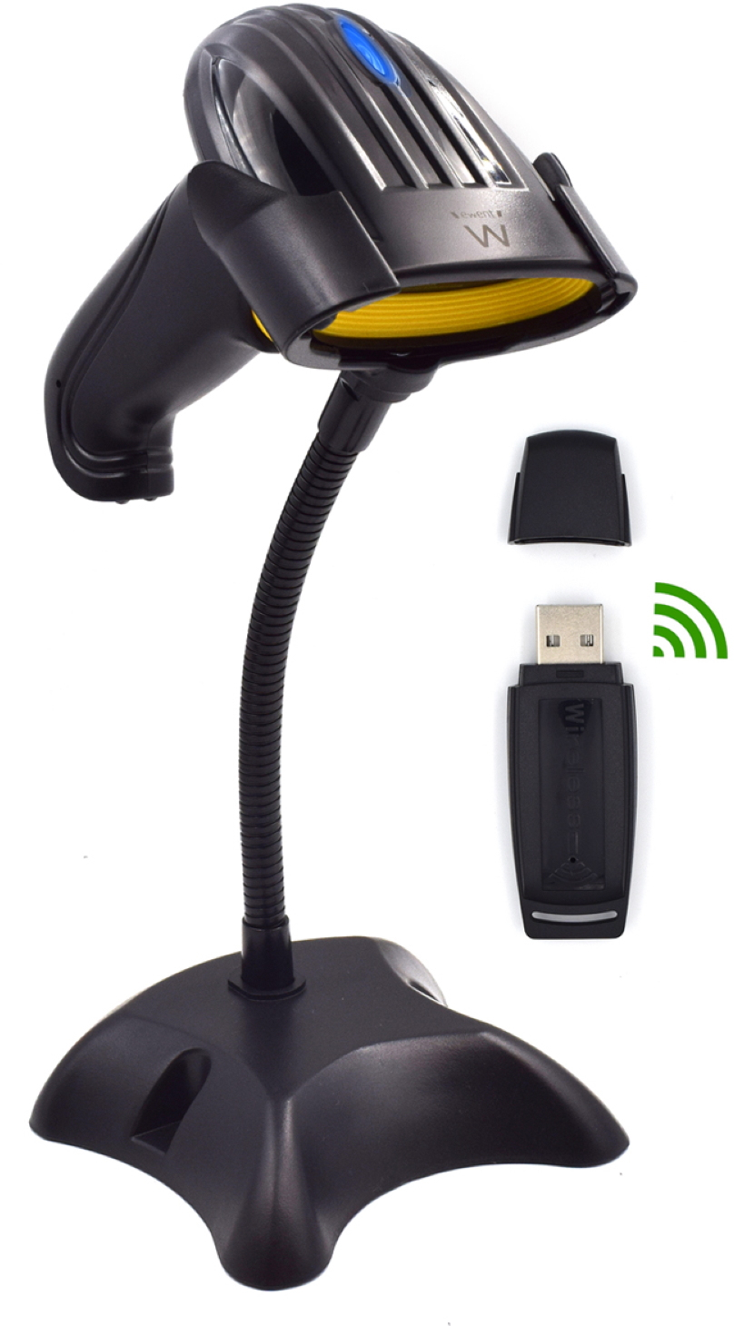 Ewent - Lector Código Barras Ewent EW3430 Wireless Laser 1D c/ base