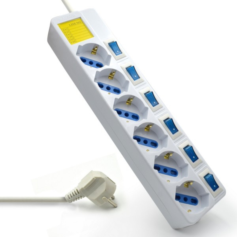 Picture of Picture of Regleta Ewent 6 Tomas 16A com Switch Individual On/Off 1.5 M Blanco