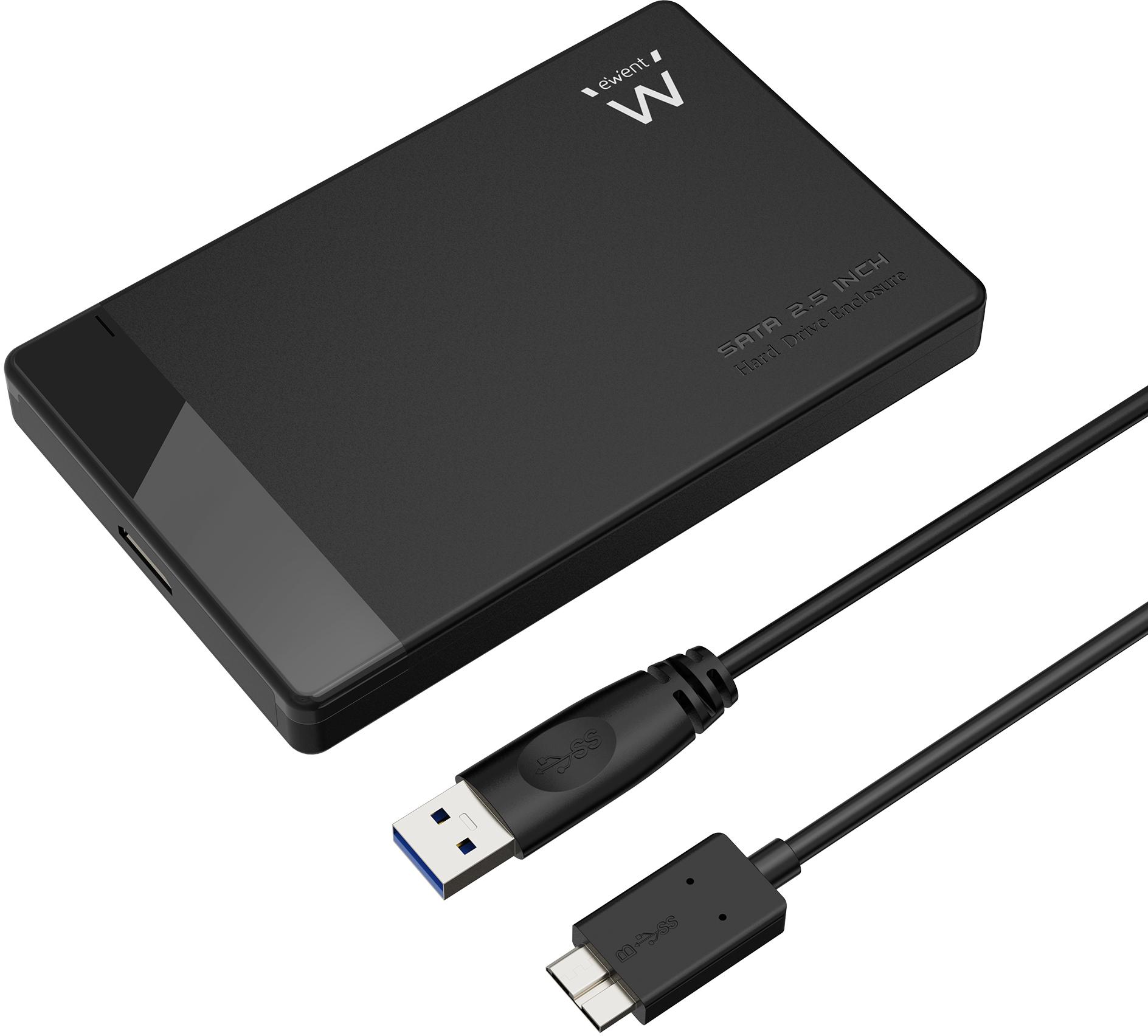 Ewent - Caja Externa 2.5" Ewent EW7049 USB 3.2 Gen 1 (USB 3.0) SATA HDD/SSD Negra