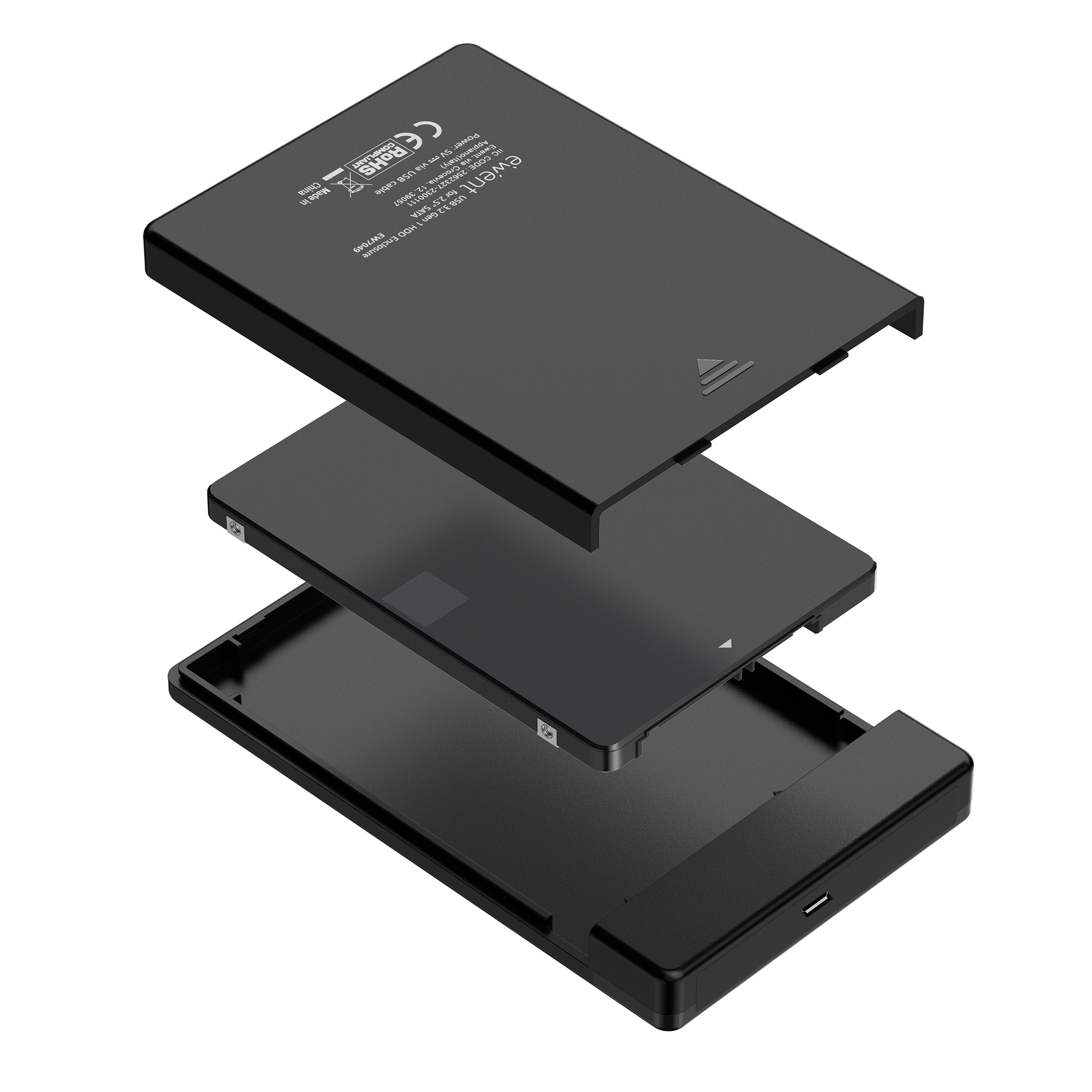 Picture of Picture of Caja Externa 2.5" Ewent EW7073 USB-C 3.2 Gen1 Screwless SATA HDD/SSD Preta