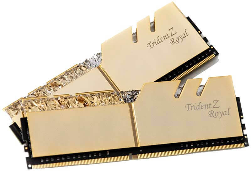 G.Skill - G.Skill Kit 16GB (2 X 8GB) DDR4 3600MHz Trident Z Royal RGB Gold CL18