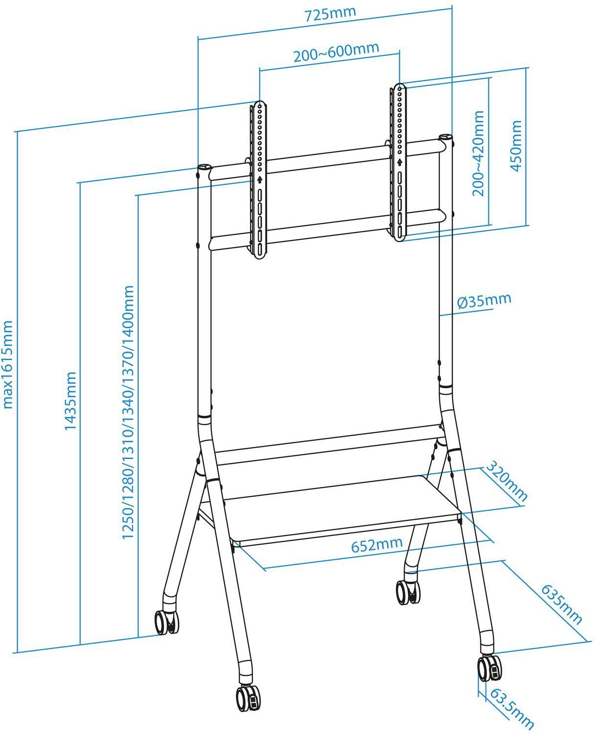 Tooq - Soporte Móvil Tooq iDREAMS 37" a 86" Máx. 80Kg Negro