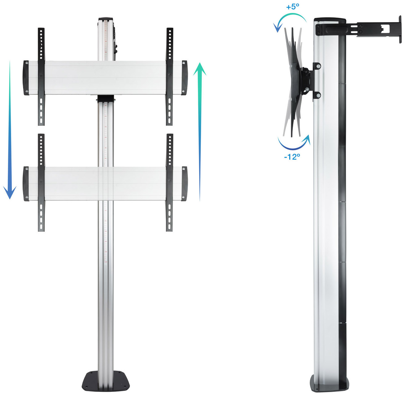 Tooq - Soporte de Chão Tooq THE TOWER 37" a 70" Máx. 70Kg Alumínio