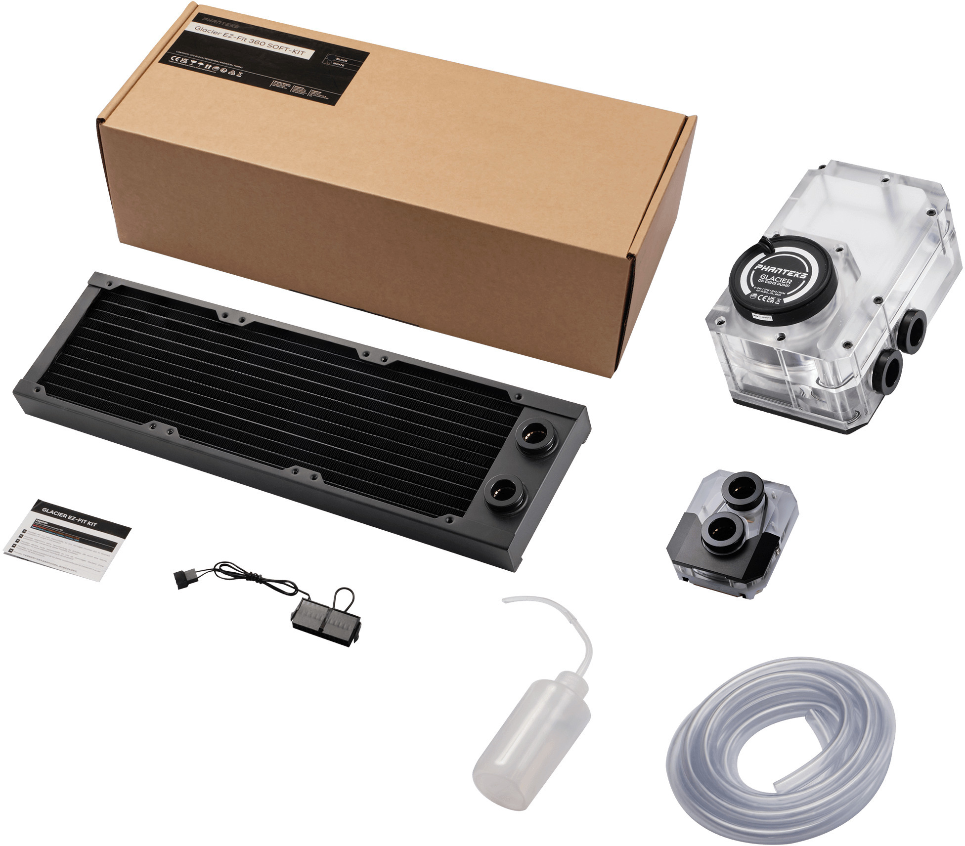 Picture of Picture of Kit Watercolling Phanteks Glacier EZ-Fit 360mm - Negro (Tubo Flexible)