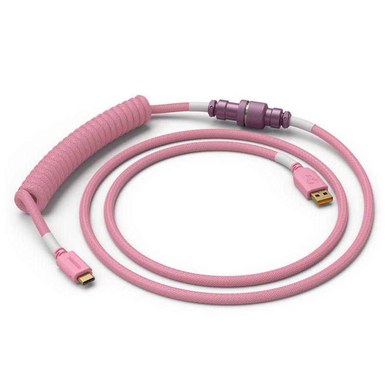Glorious - Cable Coiled Glorious USB-C para USB-A , 1,37m - Prism Pink