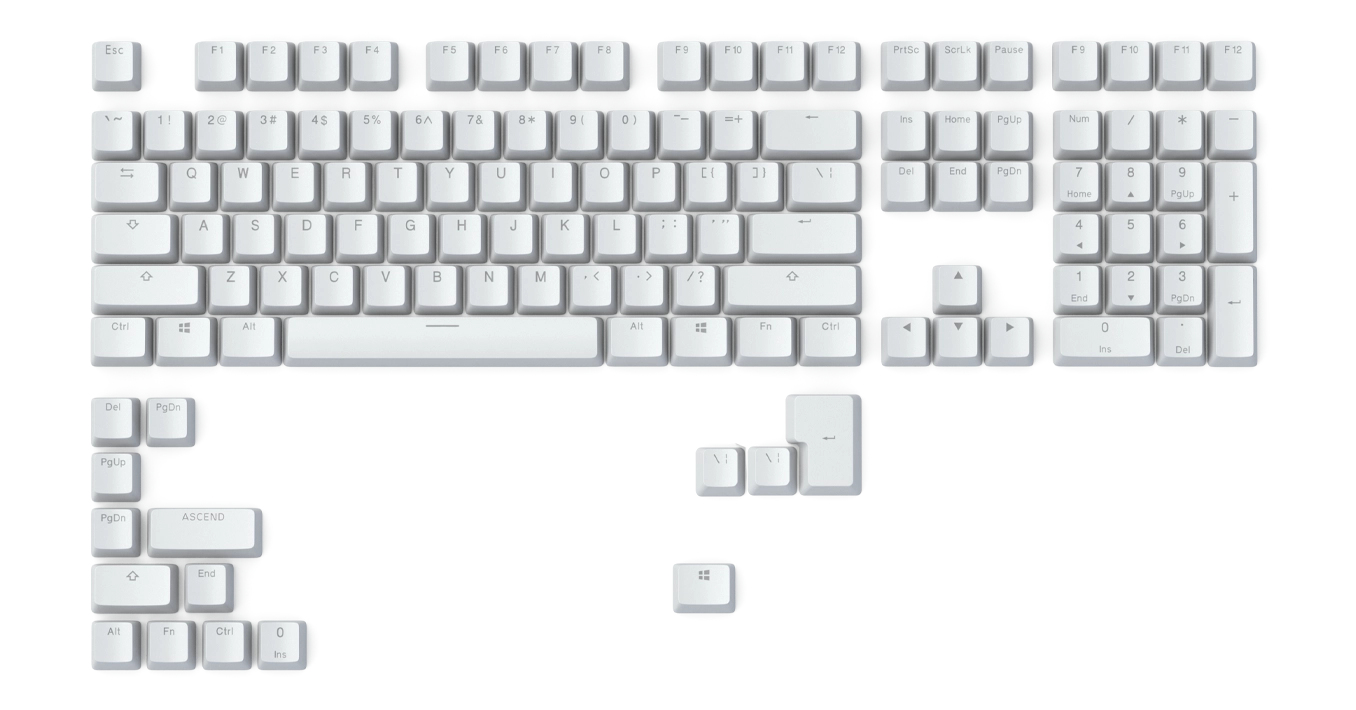 Picture of Picture of Juego de 123 Teclas Glorious ABS Doubleshot V2, Blanco (US ANSI)