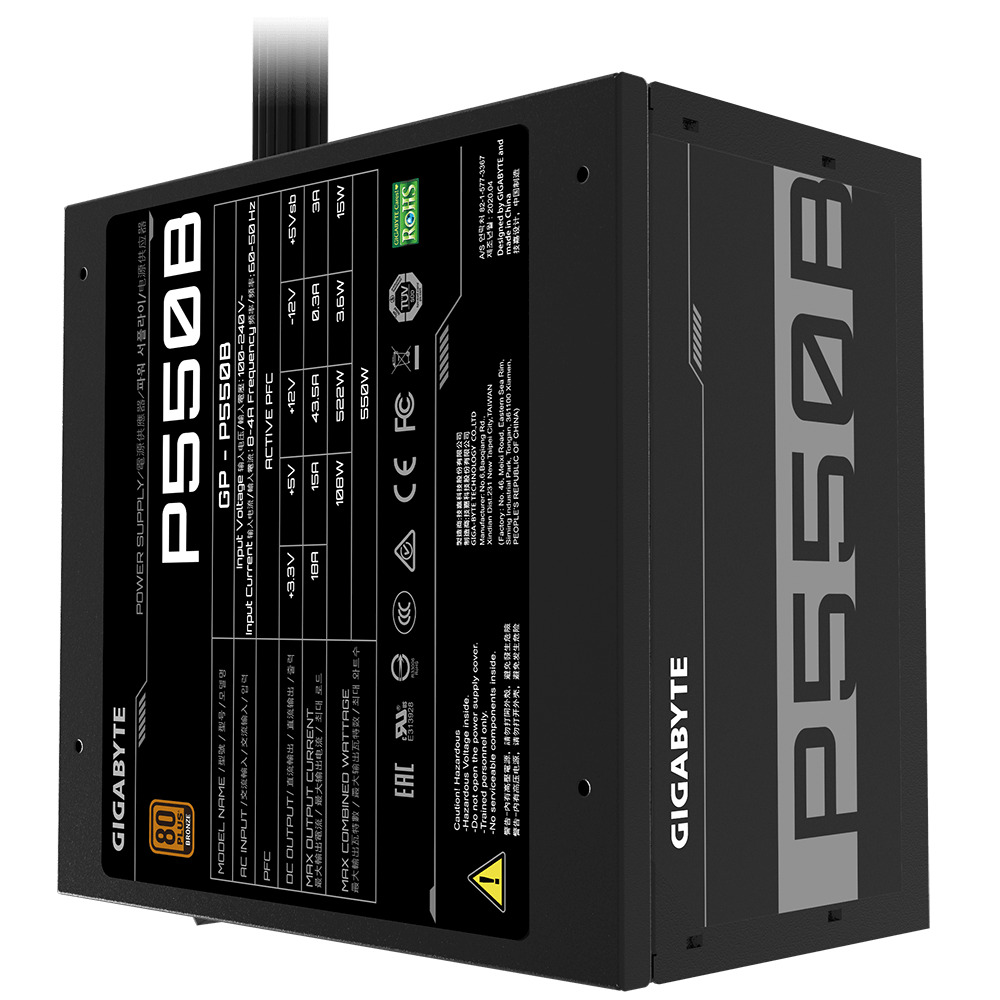 Picture of Picture of Fuente de Alimentación Gigabyte P550B 550W 80+ Bronze