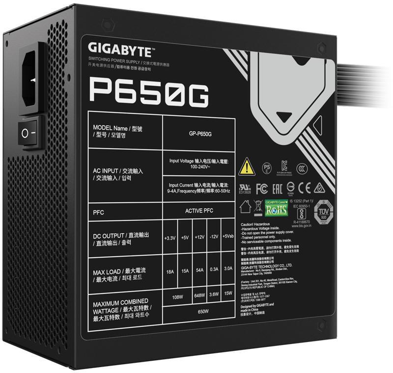 Gigabyte - Fuente de Alimentación Gigabyte P650G 650W 80+ Gold