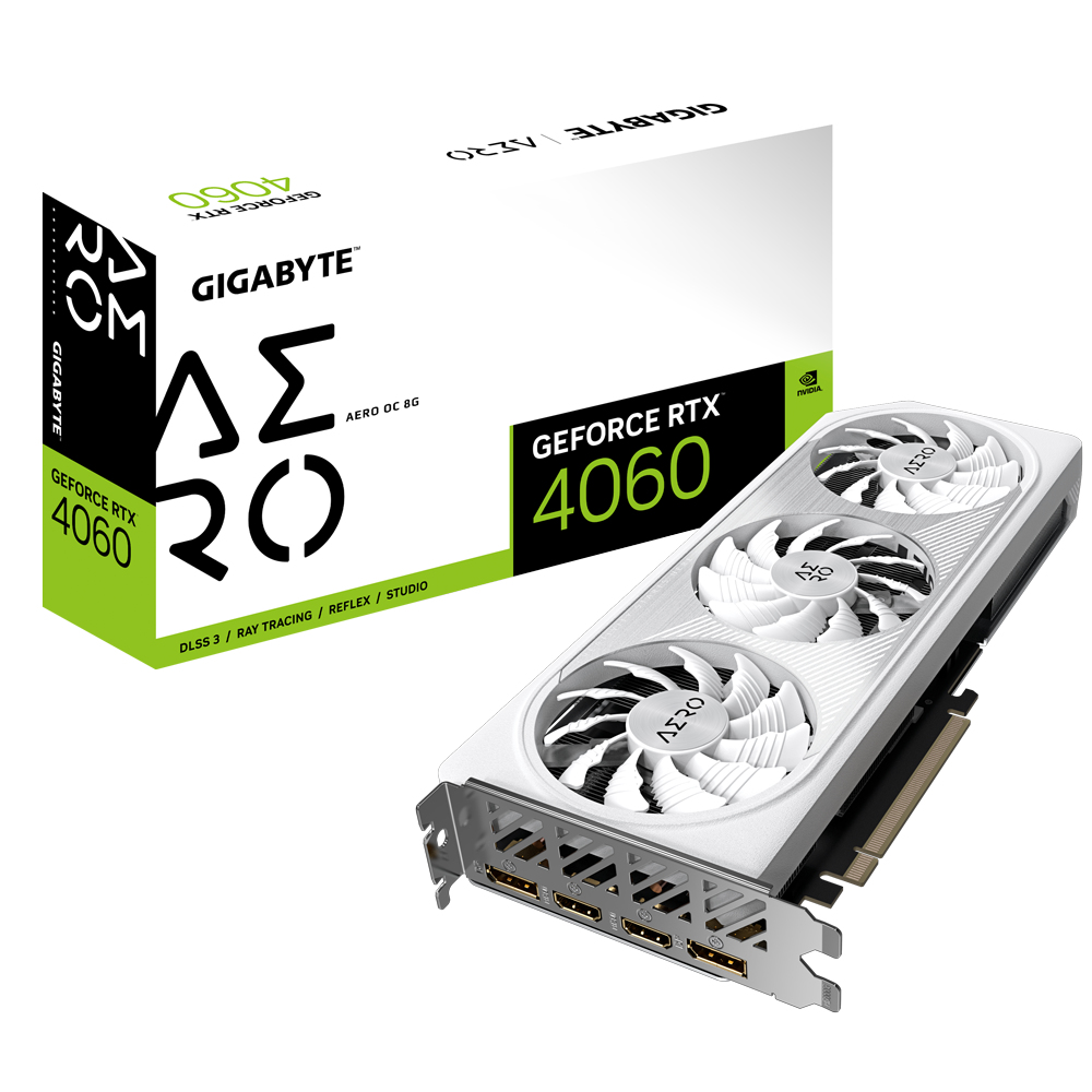 Gigabyte - GIGABYTE AERO GeForce RTX 4060 OC 8G NVIDIA 8 GB GDDR6
