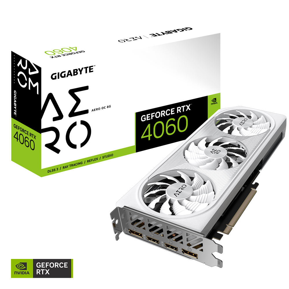 Gigabyte - GIGABYTE AERO GeForce RTX 4060 OC 8G NVIDIA 8 GB GDDR6