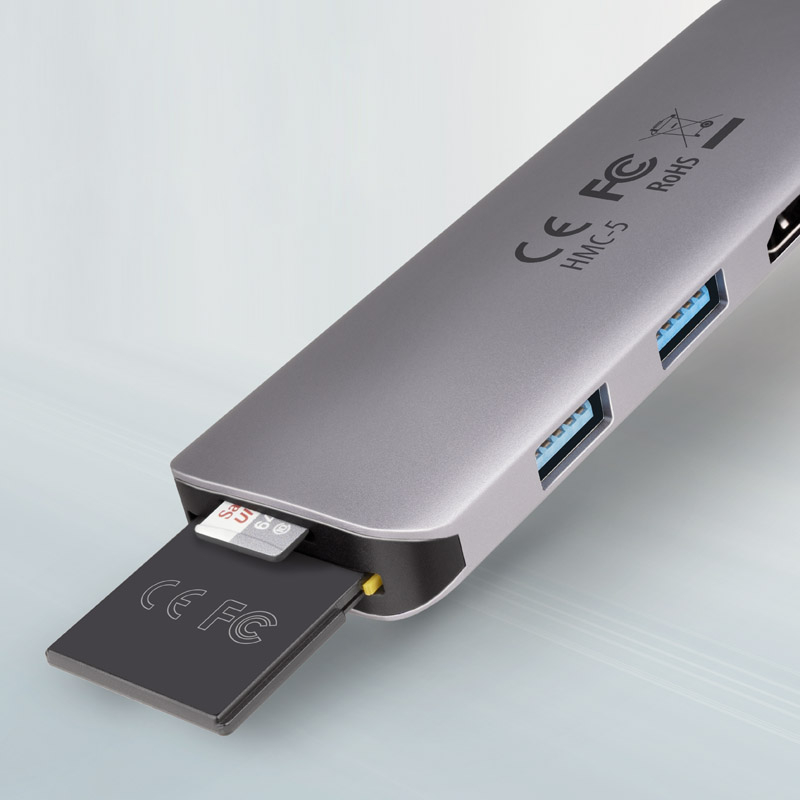 Picture of Picture of HUB USB-C AXAGON HMC-5 2x USB-A, HDMI, SD/microSD, USB 3.2 Gen 1 hub, PD 100W